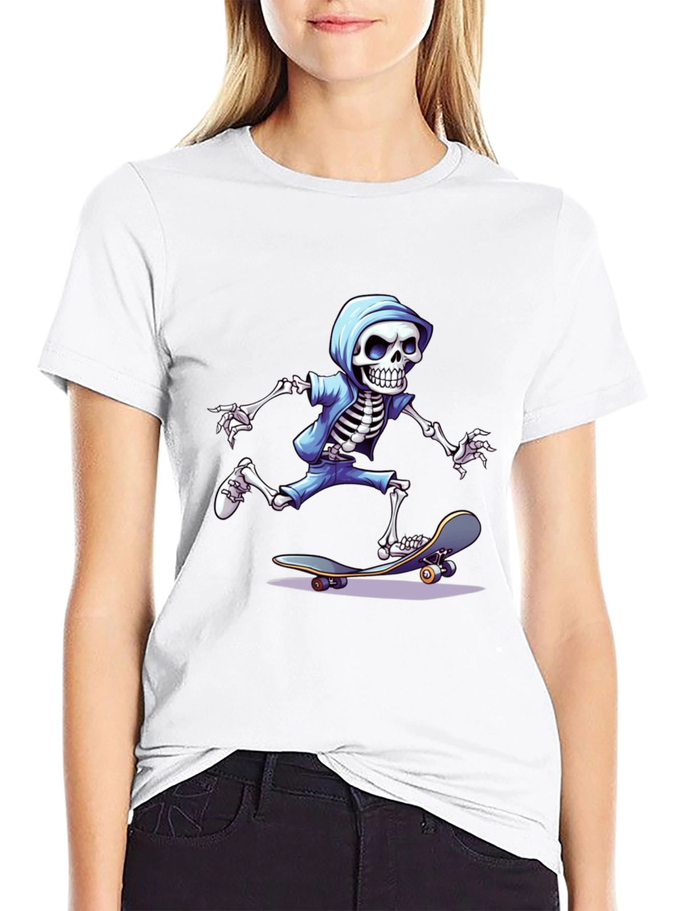 Skateboarding Skeleton Graphic Tee