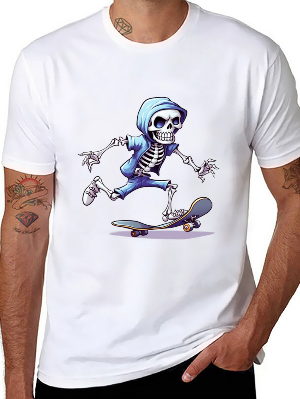 Skateboarding Skeleton Graphic Tee
