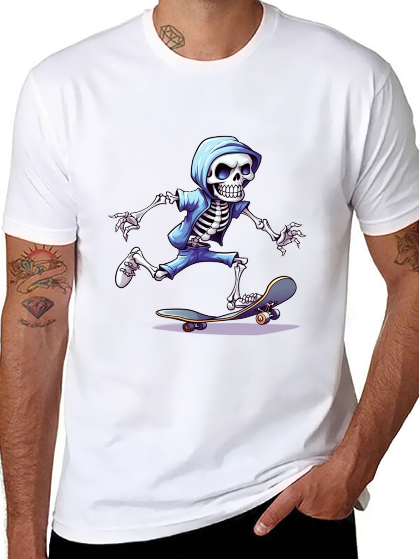 Skateboarding Skeleton Graphic Tee