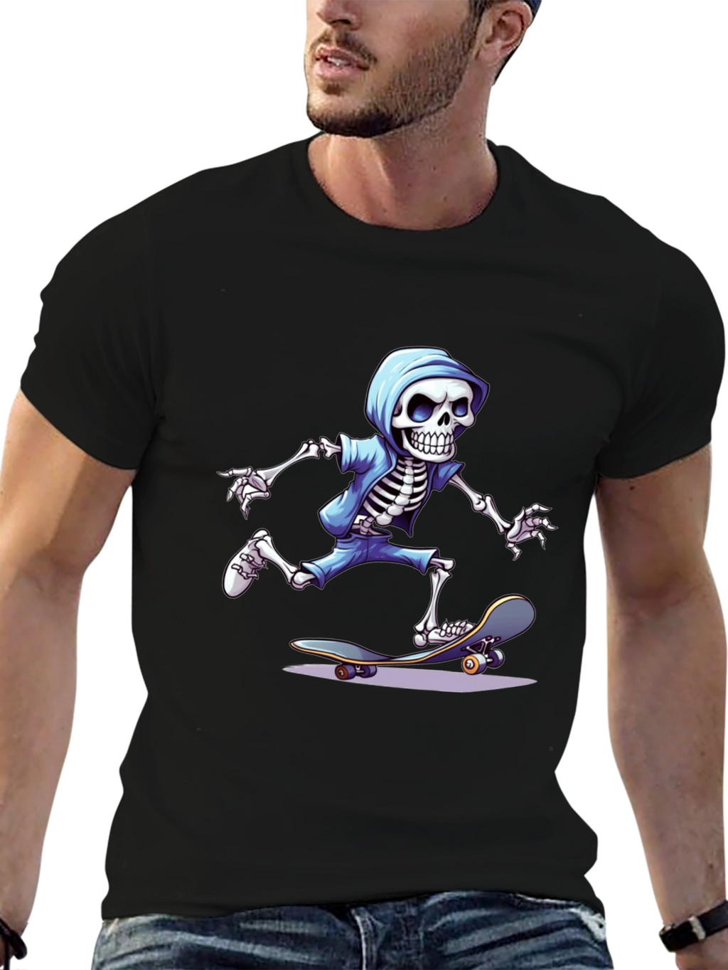 Skateboarding Skeleton Graphic Tee