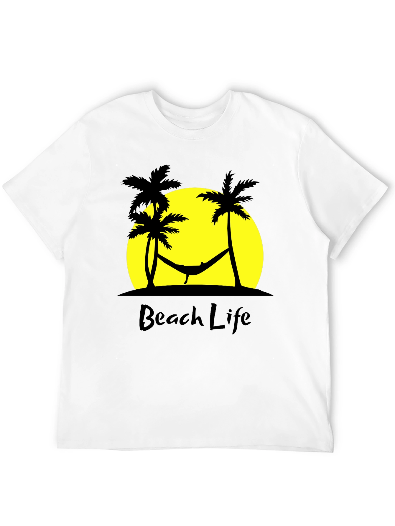 Beach Life T-Shirt Palm Tree Hammock Relax Summer Vacation Tee