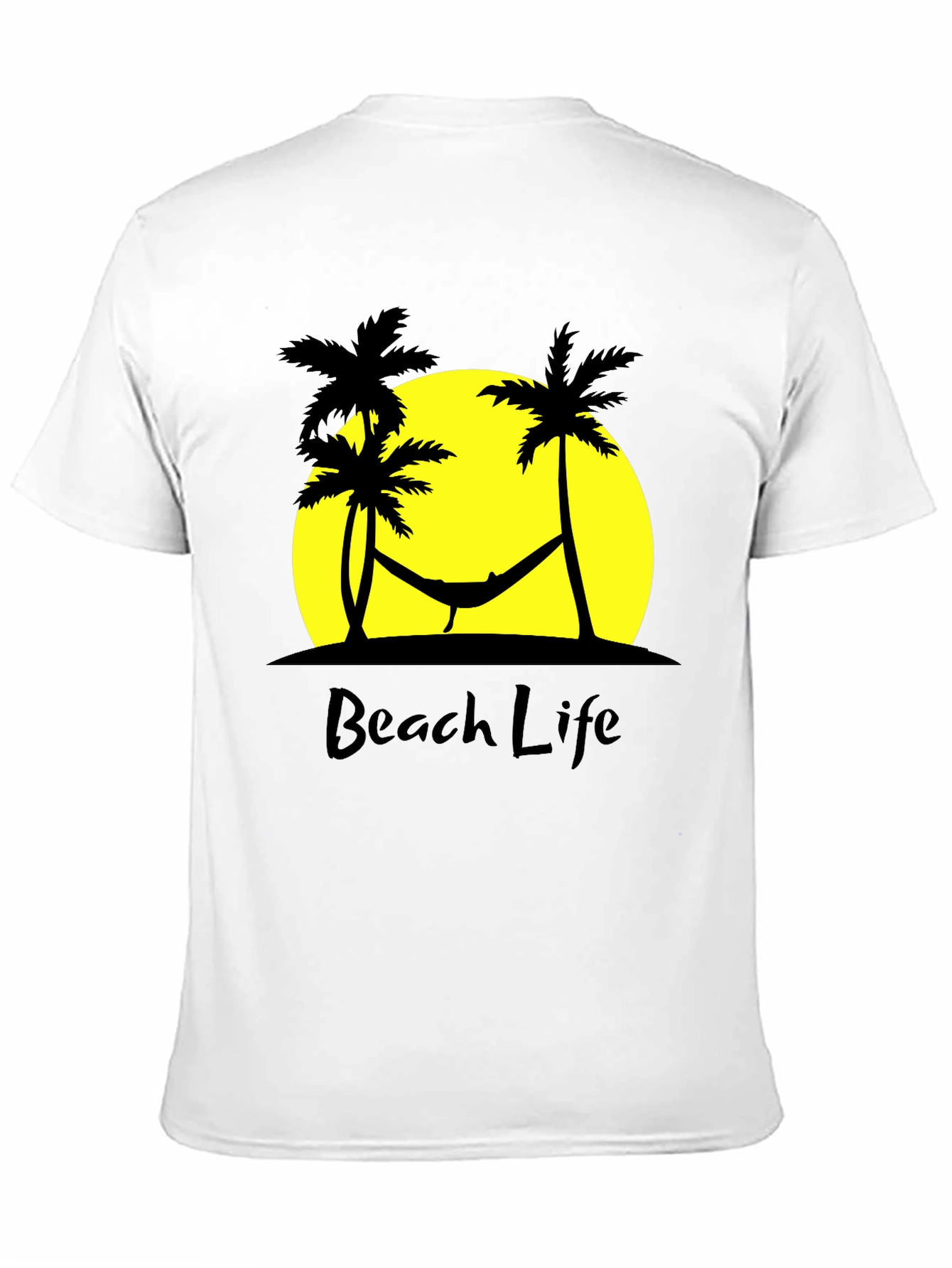 Beach Life T-Shirt Palm Tree Hammock Relax Summer Vacation Tee