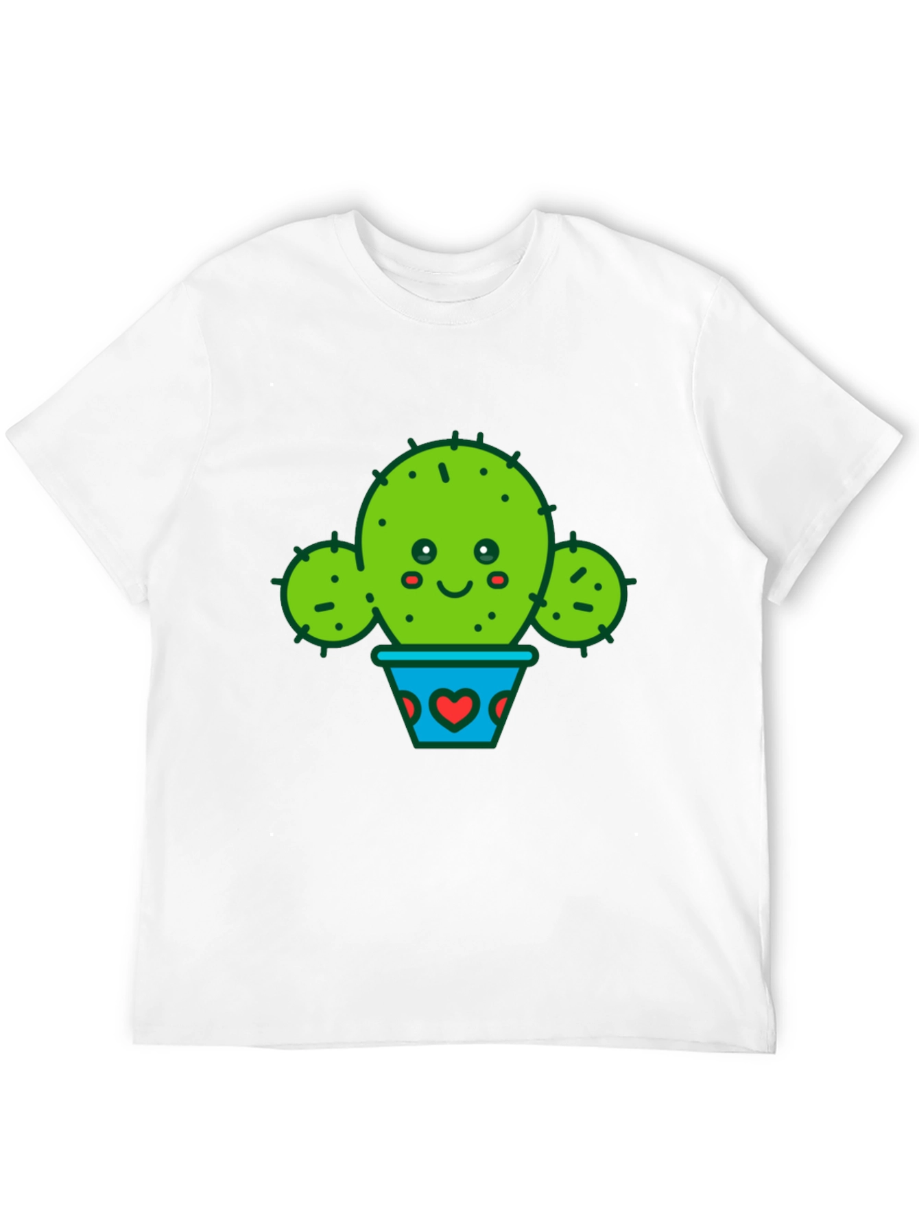 Cute Cactus in Pot Black T-Shirt