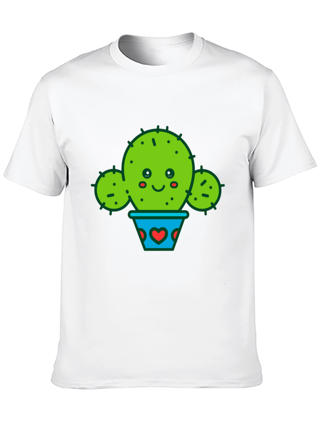 Cute Cactus in Pot Black T-Shirt