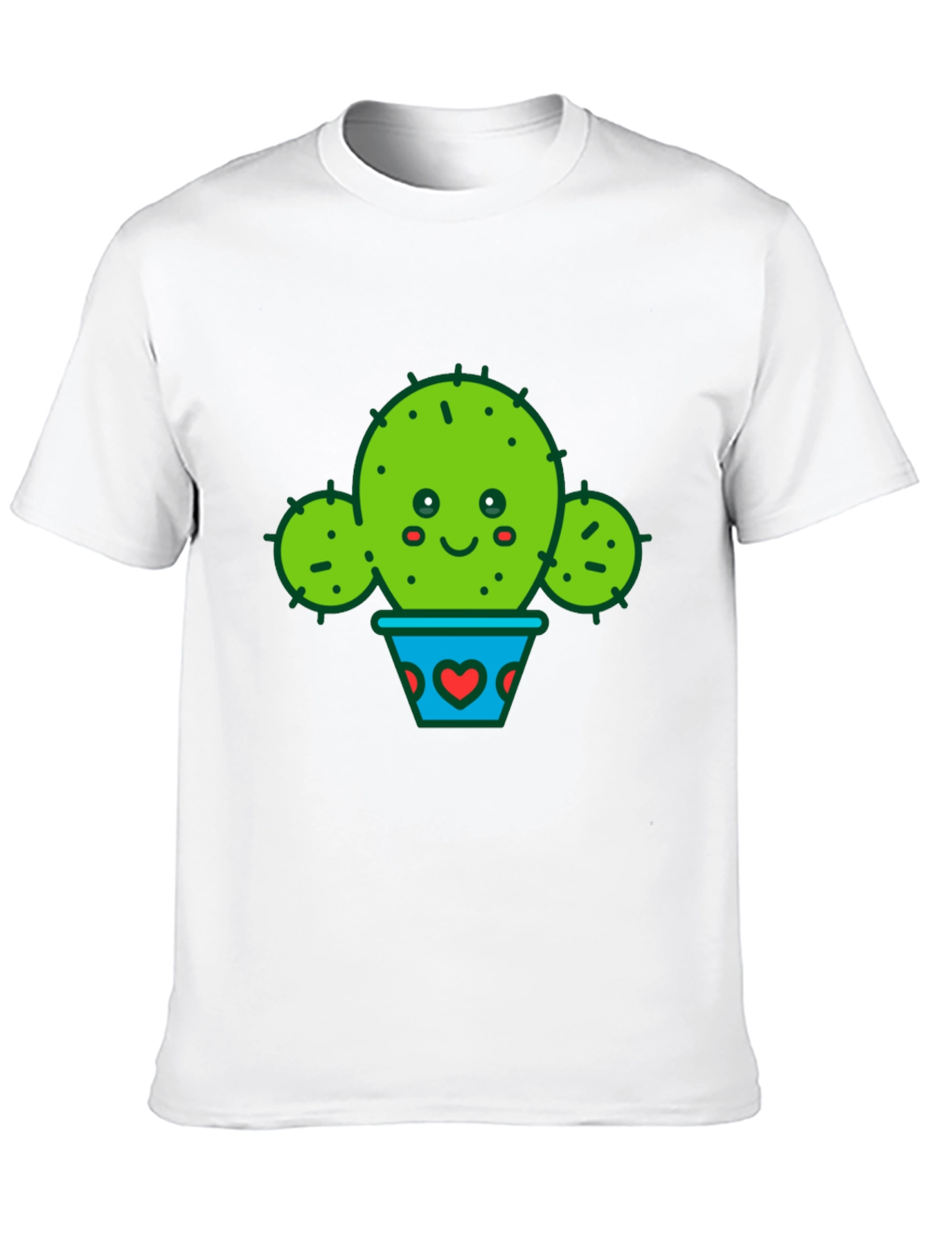 Cute Cactus in Pot Black T-Shirt