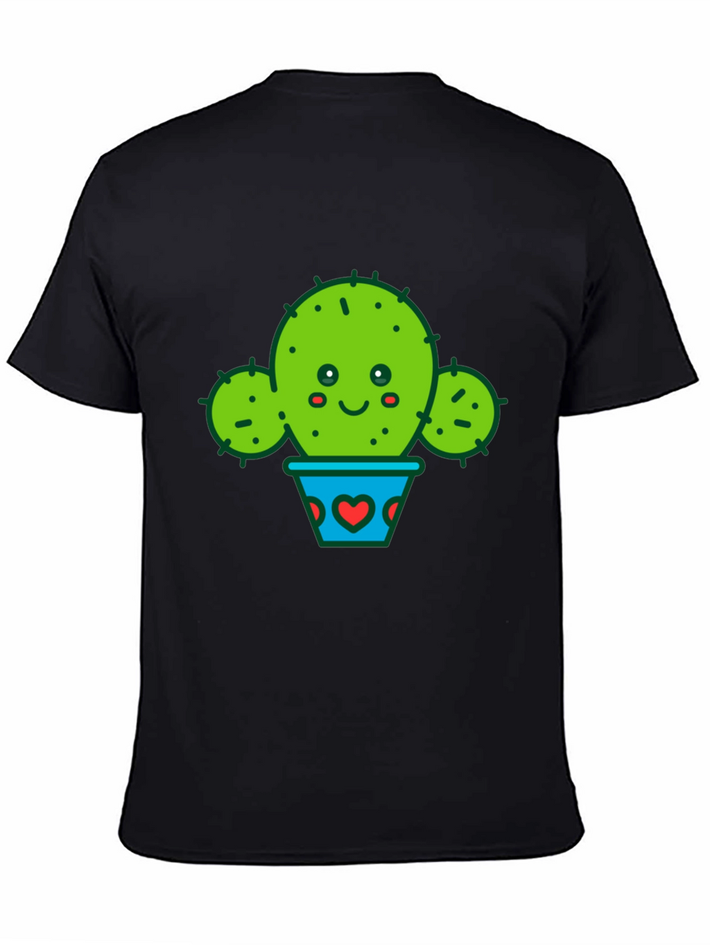 Cute Cactus in Pot Black T-Shirt