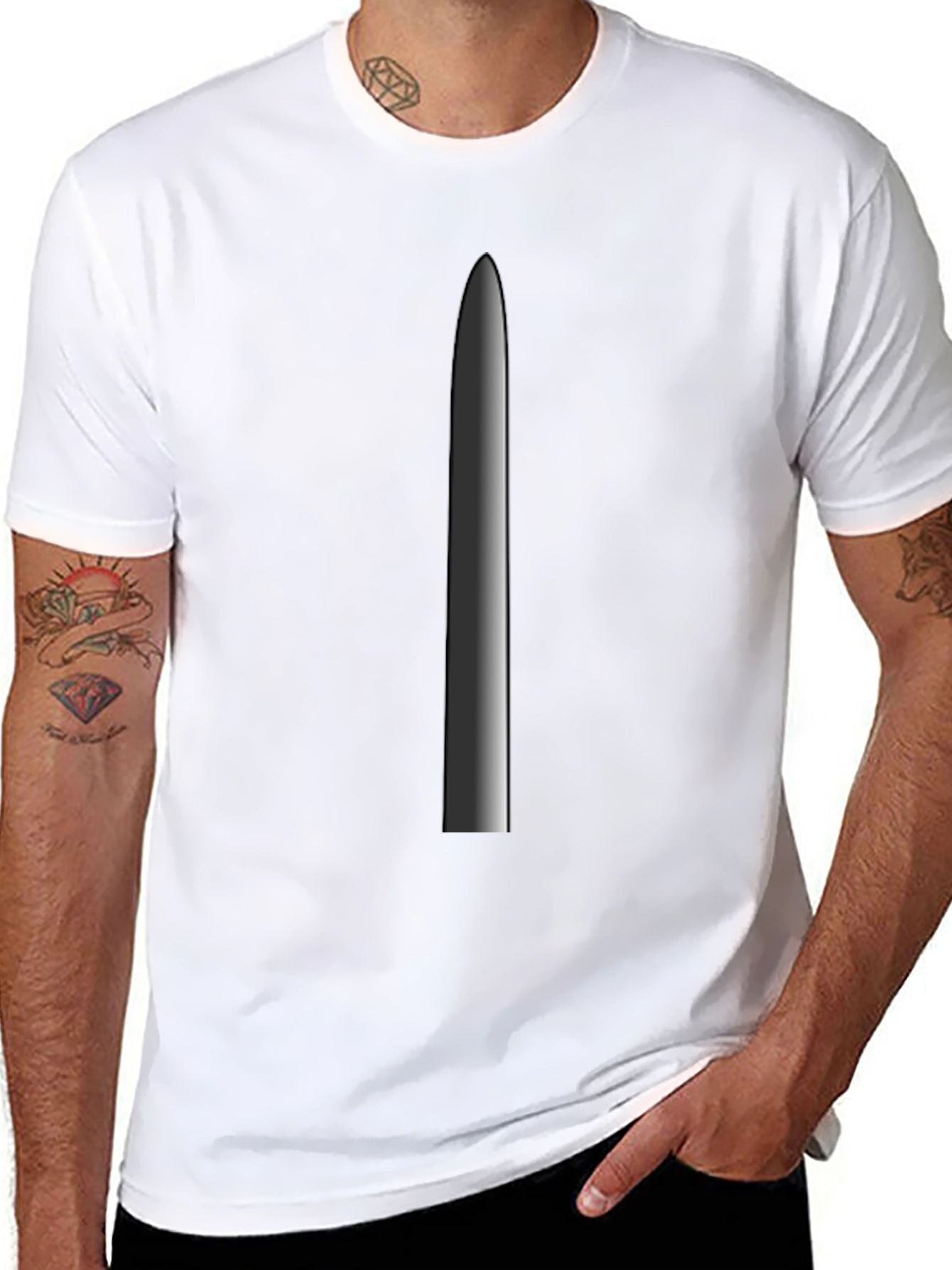 Minimalist Blade Graphic Tee - Black