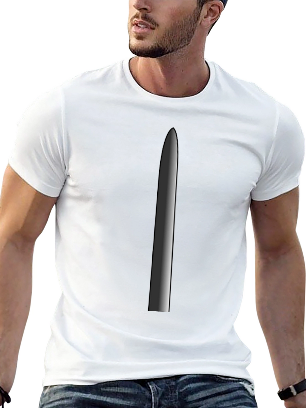 Minimalist Blade Graphic Tee - Black
