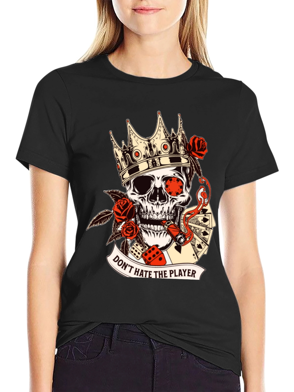 Dont Hate the Player Skull Graphic Tee
