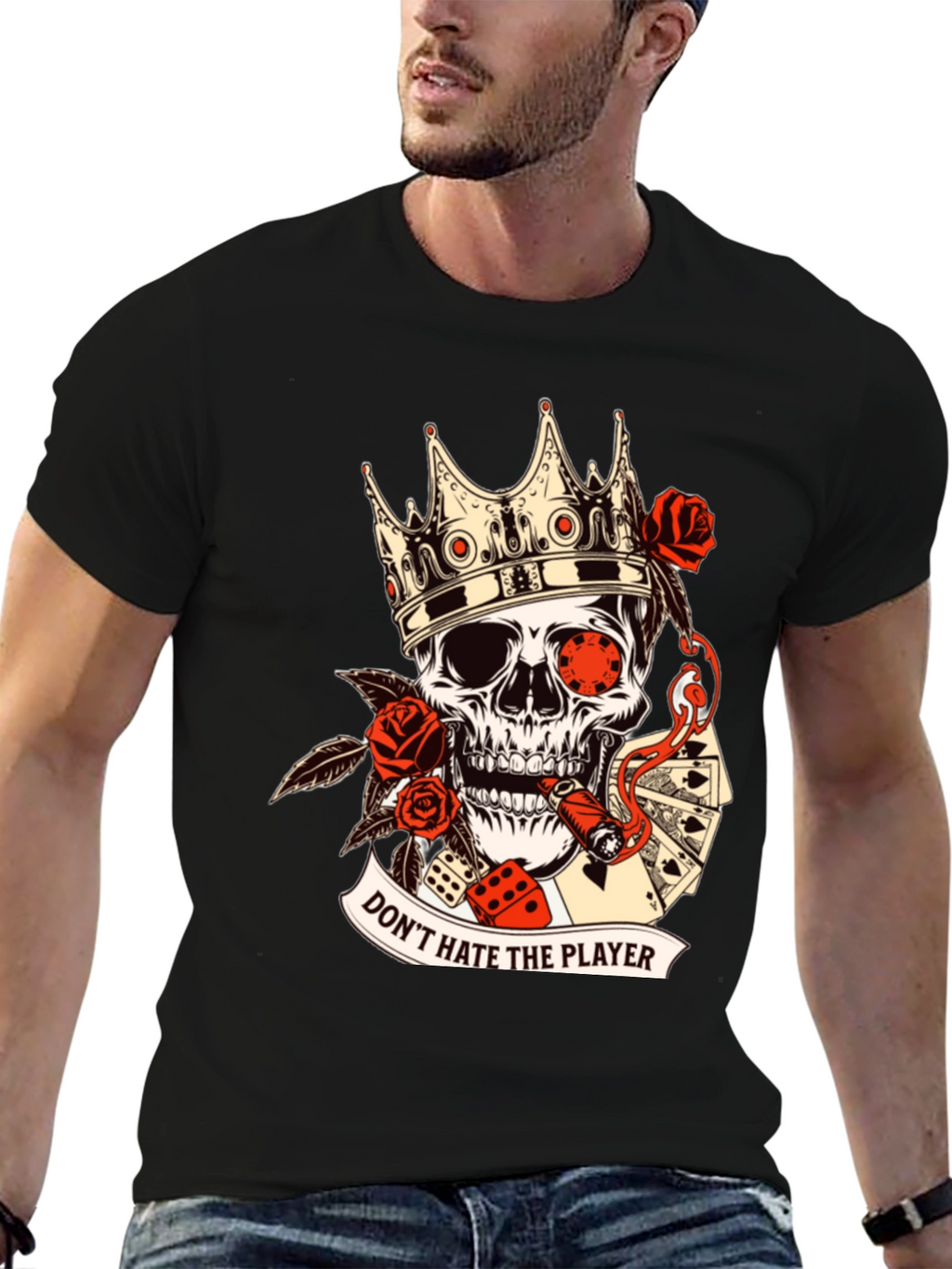 Dont Hate the Player Skull Graphic Tee