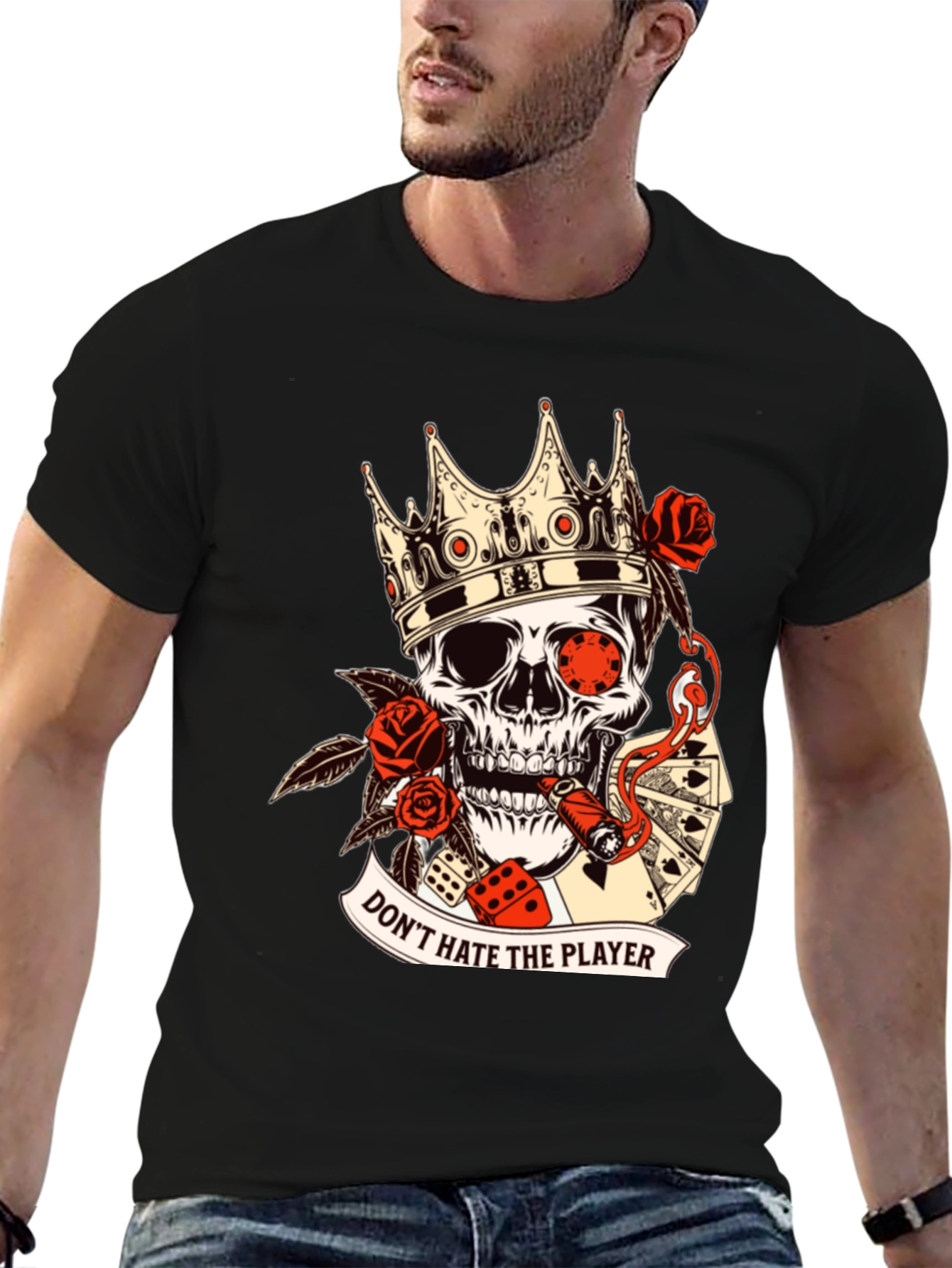 Dont Hate the Player Skull Graphic Tee