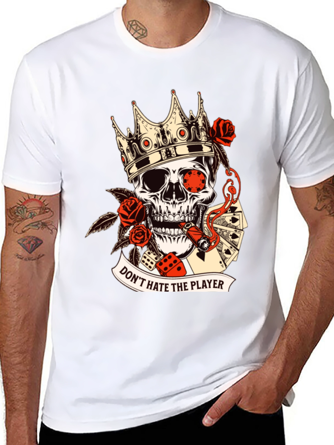 Dont Hate the Player Skull Graphic Tee