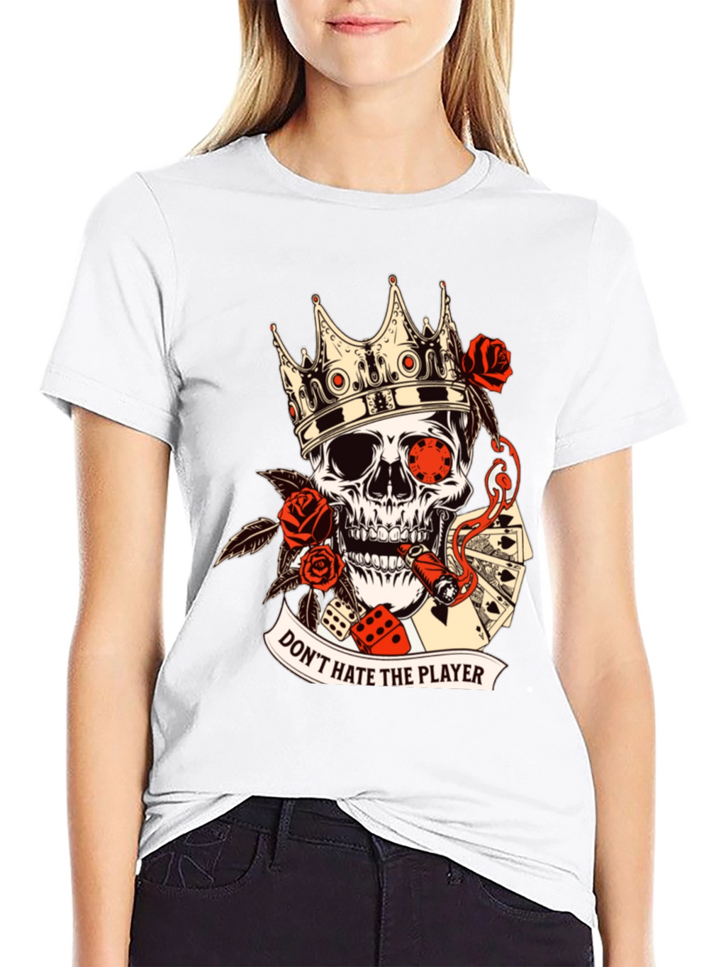 Dont Hate the Player Skull Graphic Tee