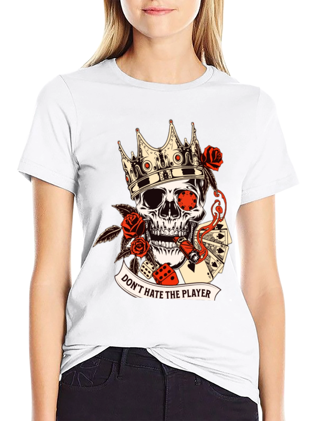 Dont Hate the Player Skull Graphic Tee