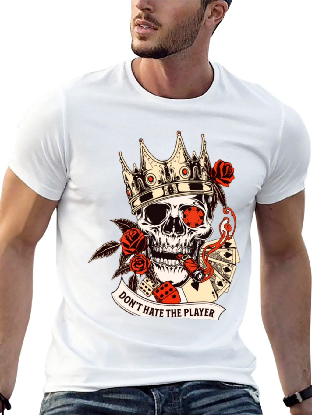 Dont Hate the Player Skull Graphic Tee