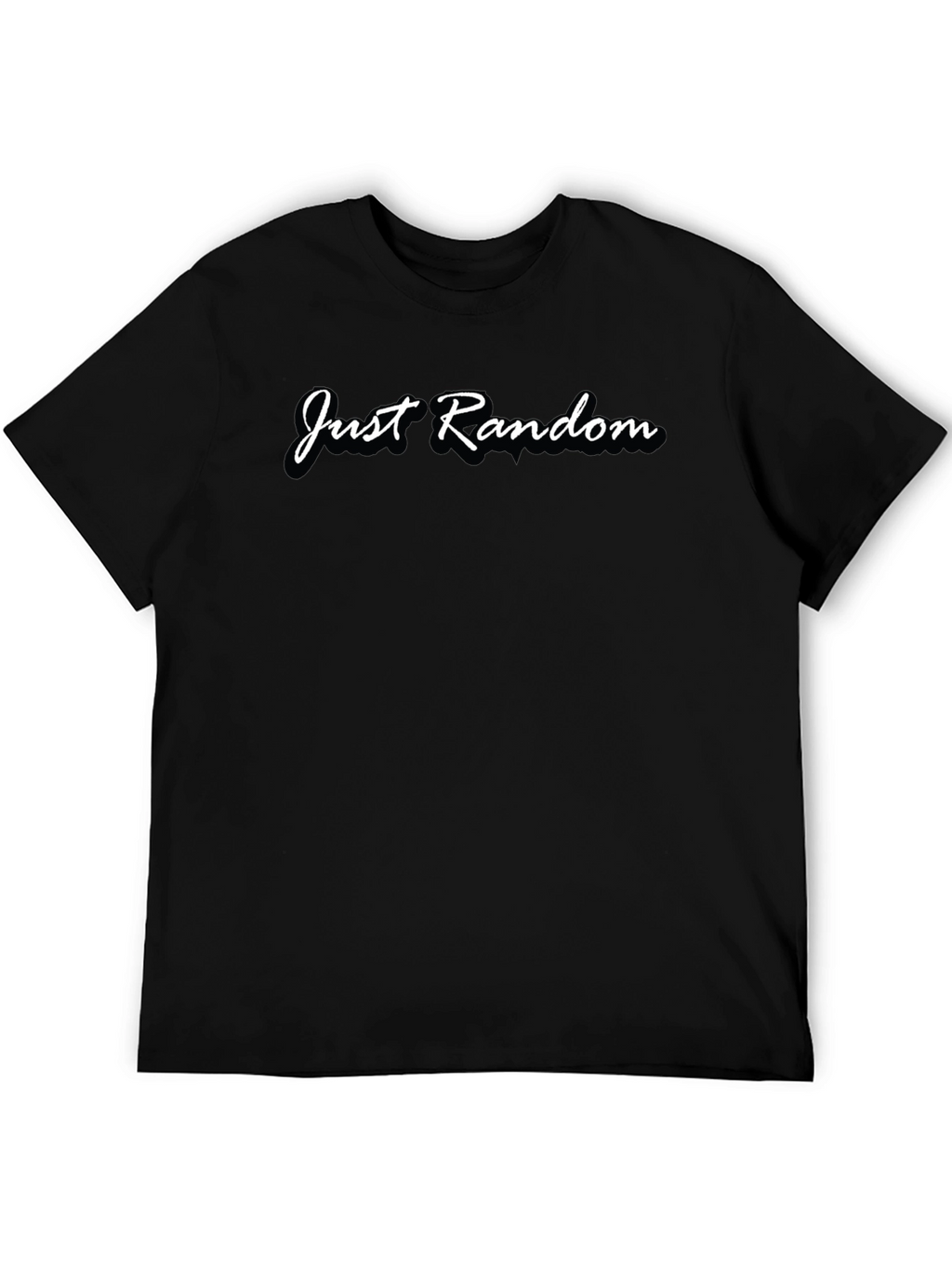 Just Random Black Graphic Tee - Casual Style