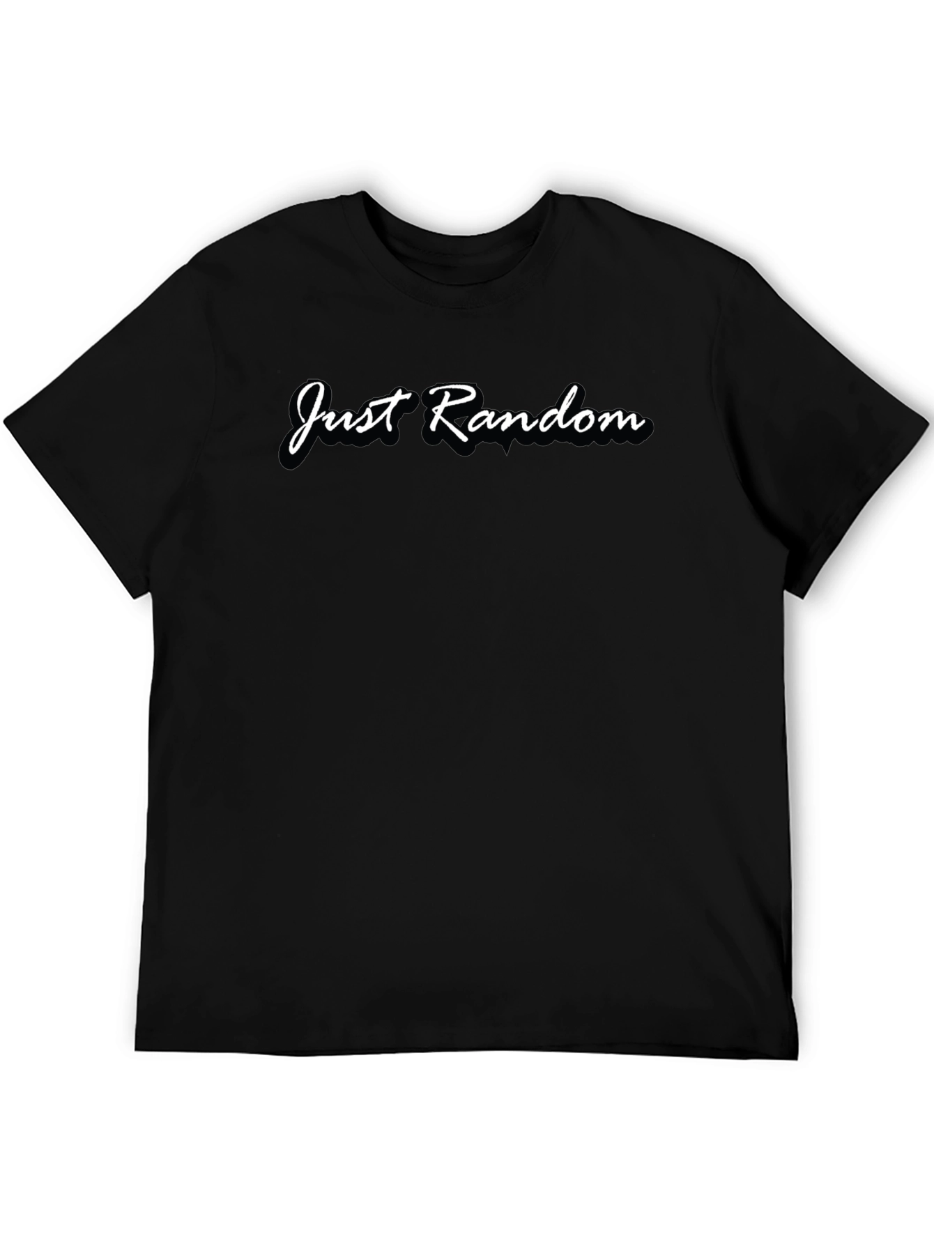 Just Random Black Graphic Tee - Casual Style