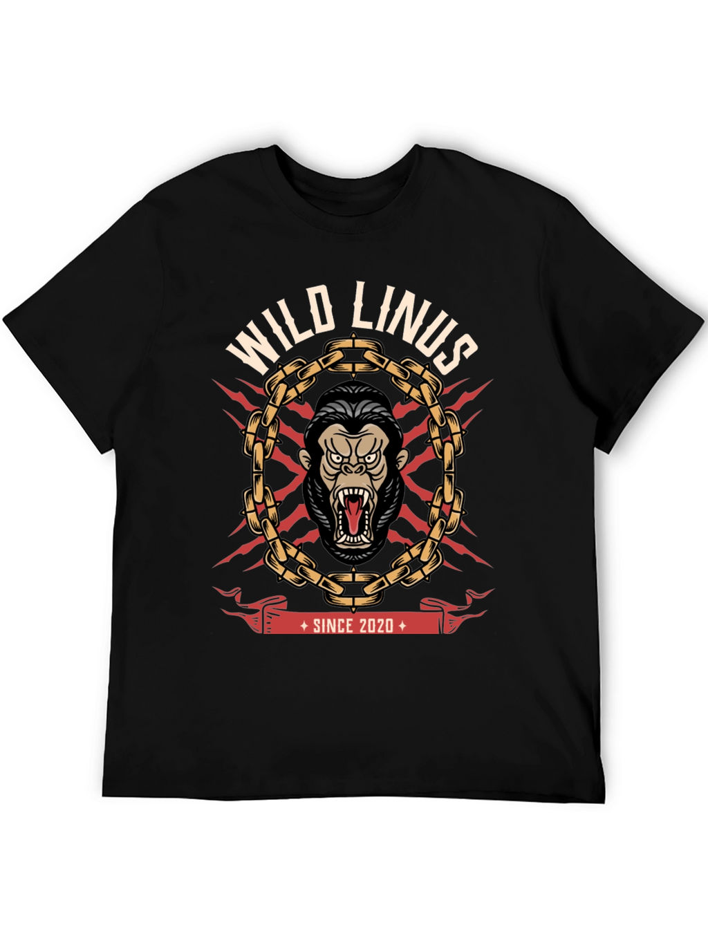 Wild Linus Graphic T-Shirt - Gorilla Design