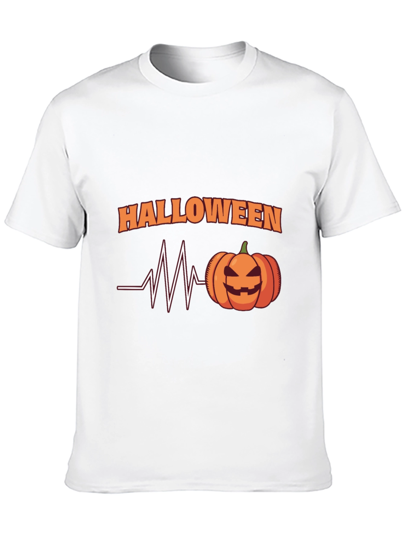 Halloween Heartbeat Pumpkin Black T-Shirt