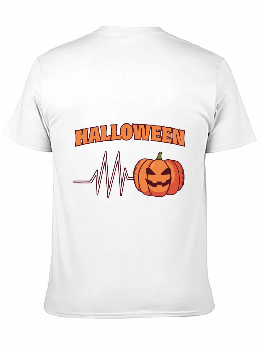 Halloween Heartbeat Pumpkin Black T-Shirt