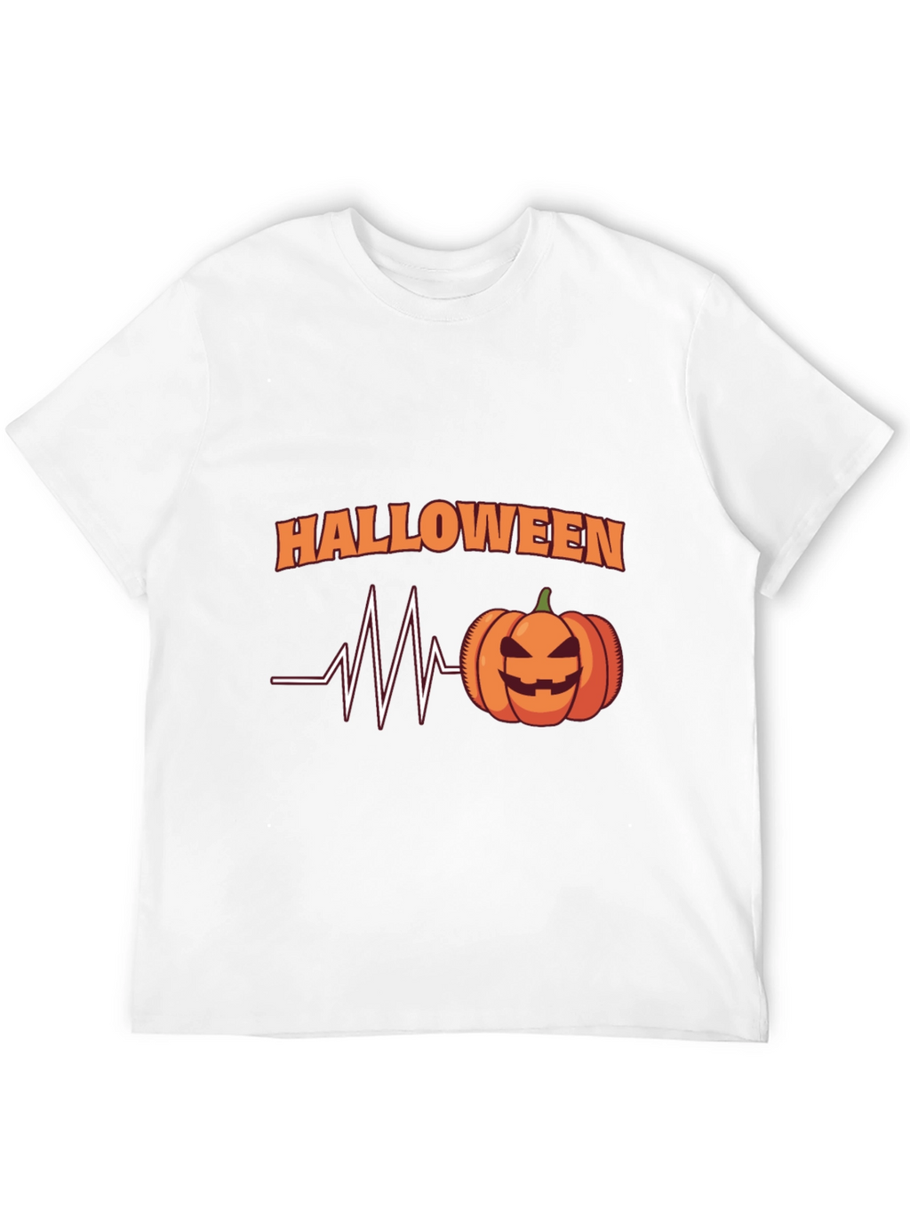 Halloween Heartbeat Pumpkin Black T-Shirt