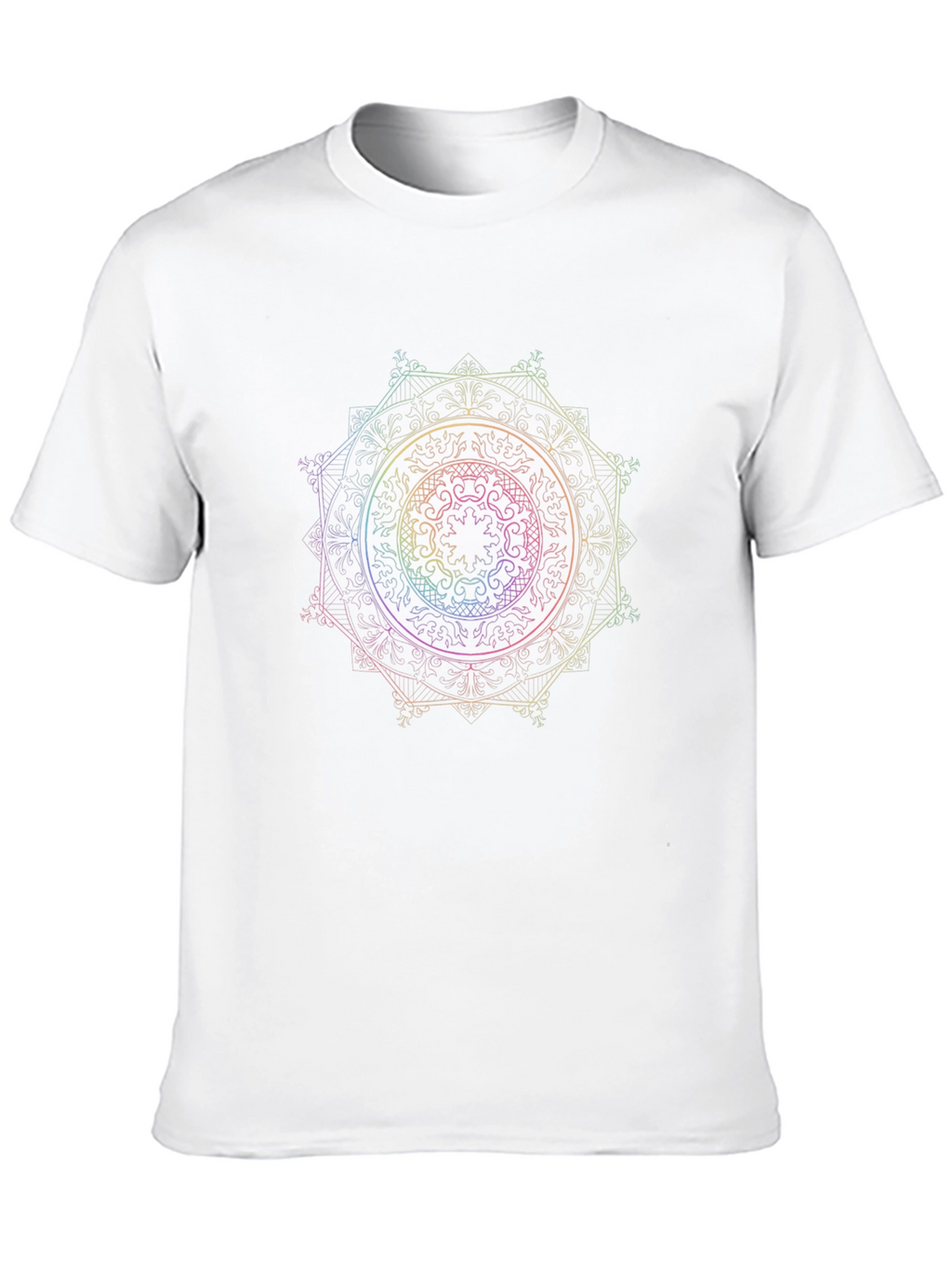 Rainbow Mandala Graphic Black T-Shirt