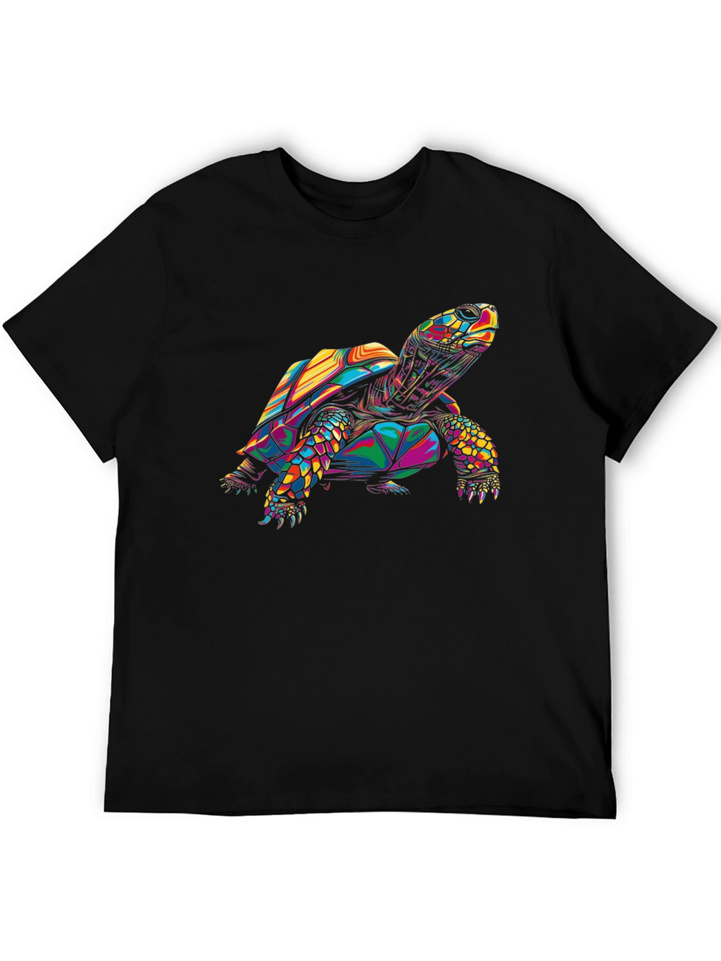 Geometric Turtle Graphic Black T-Shirt
