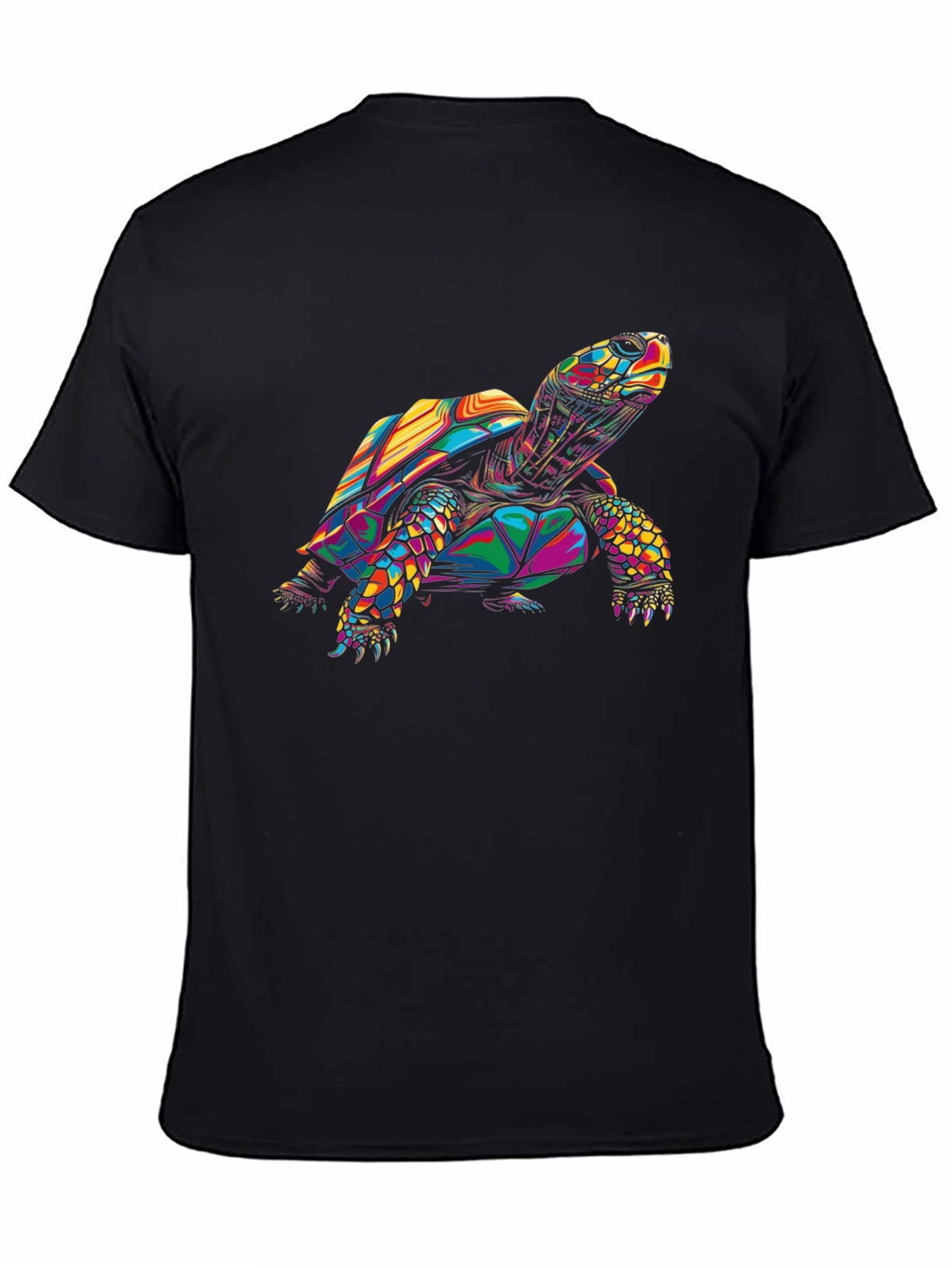 Geometric Turtle Graphic Black T-Shirt