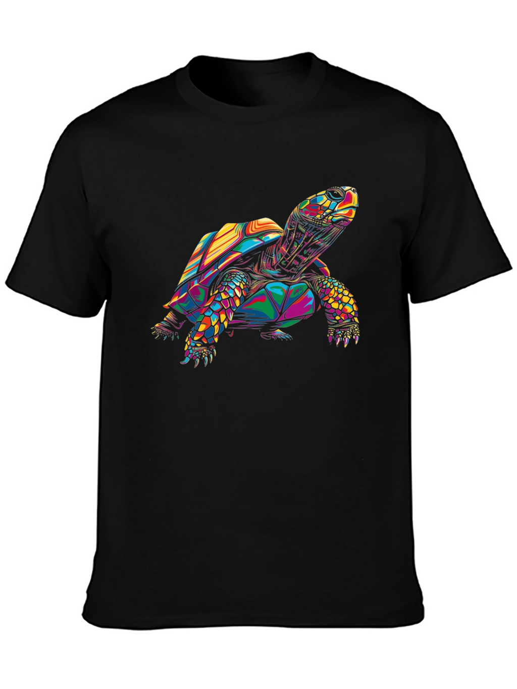 Geometric Turtle Graphic Black T-Shirt
