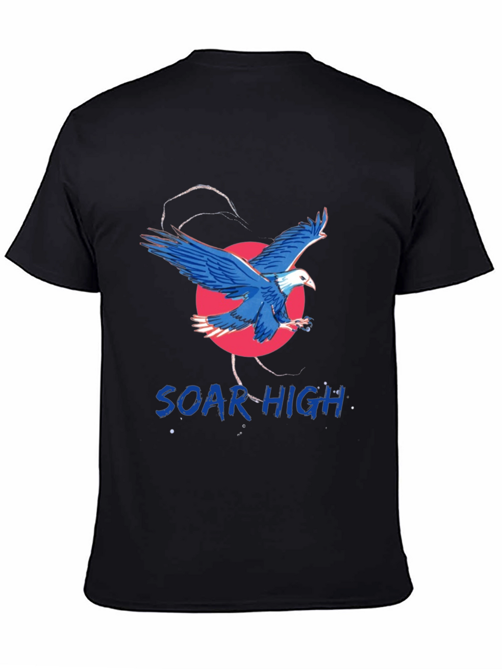 Soar High Eagle Graphic Tee - Black
