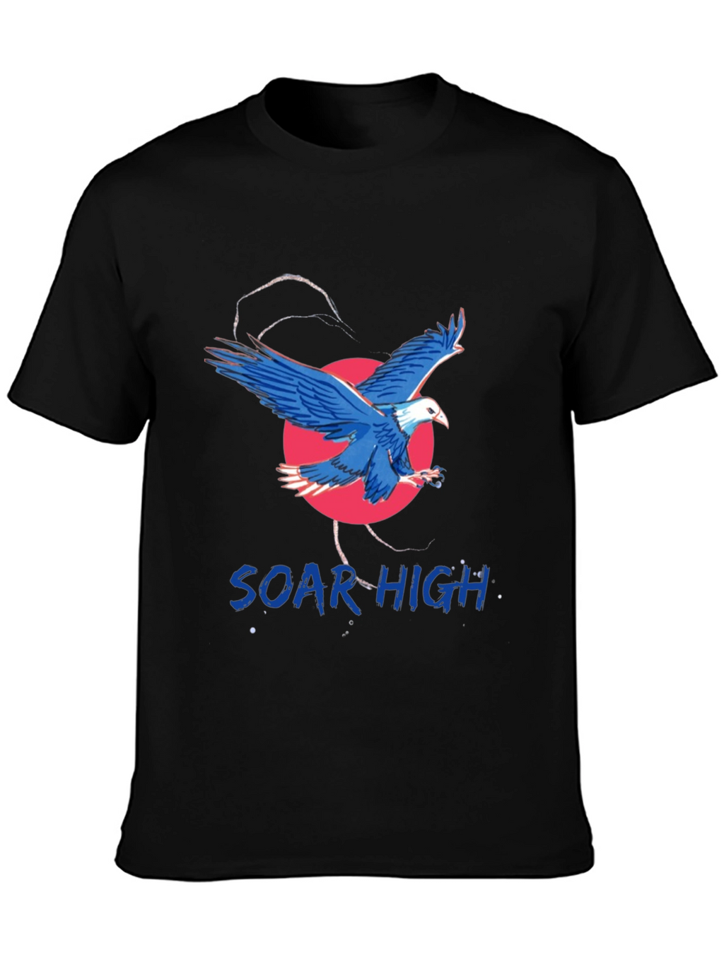 Soar High Eagle Graphic Tee - Black