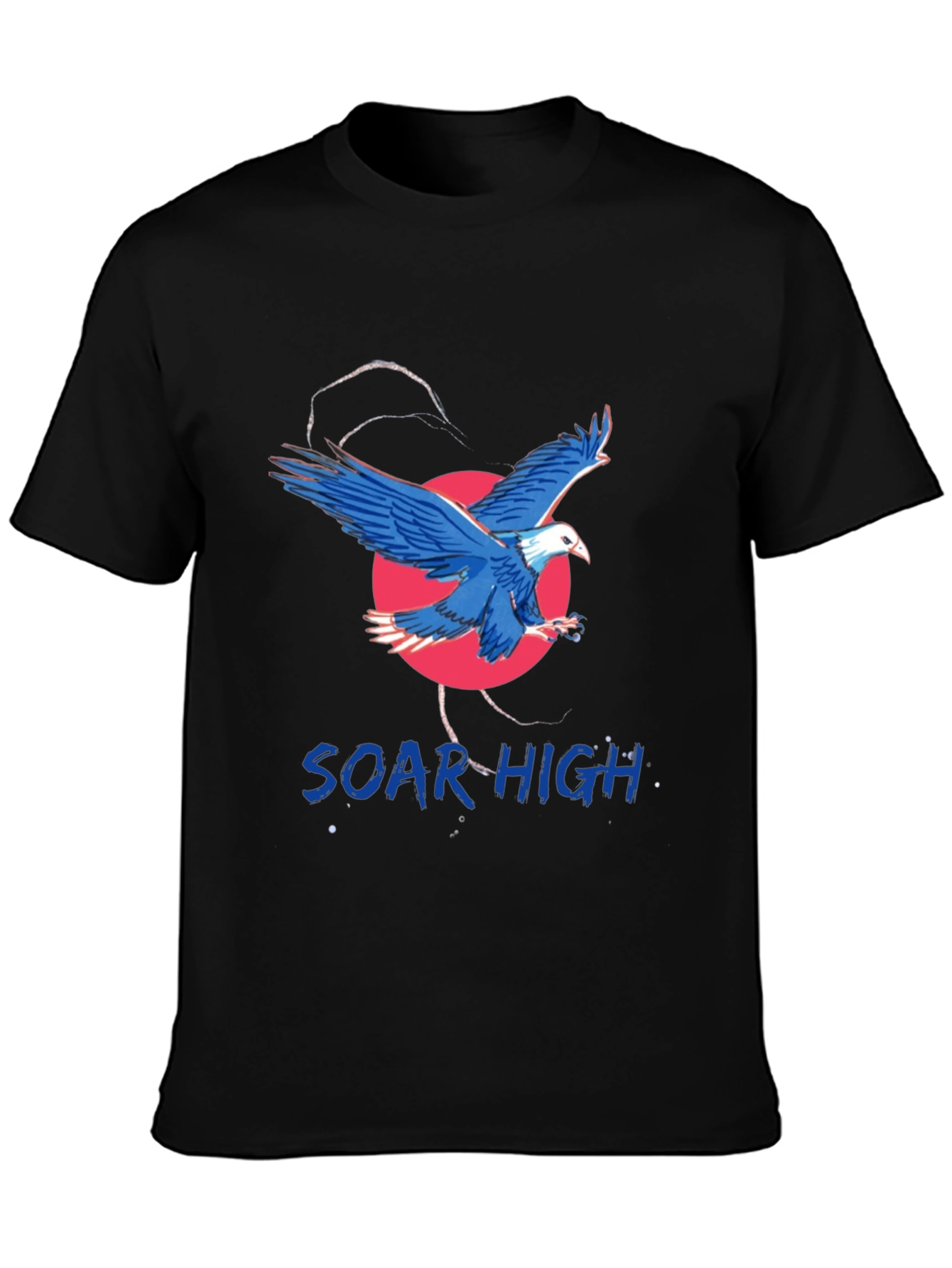 Soar High Eagle Graphic Tee - Black