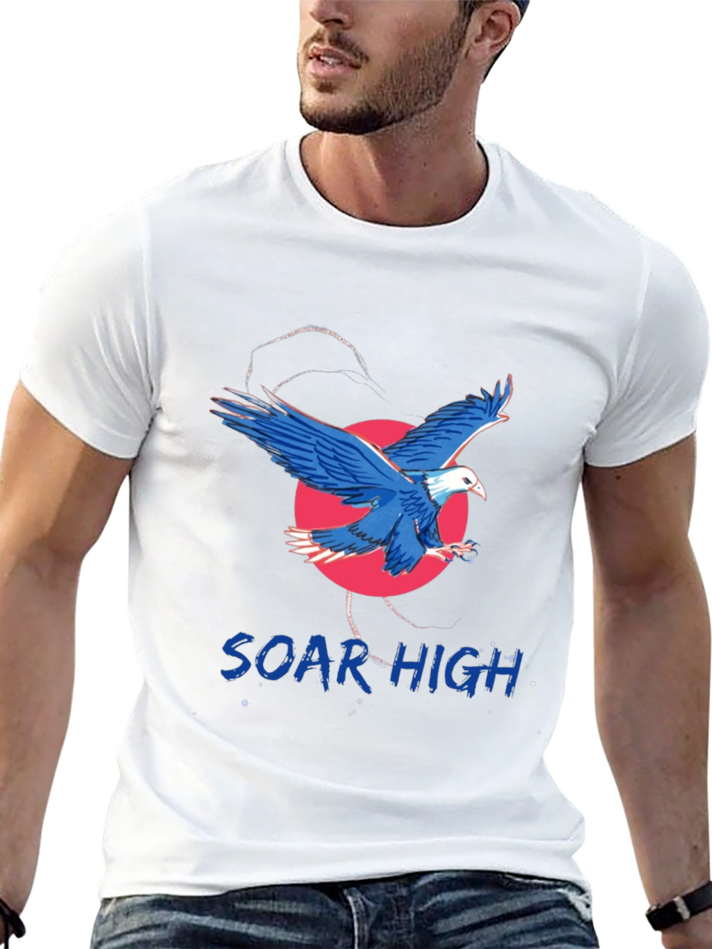 Soar High Eagle Graphic Tee - Black