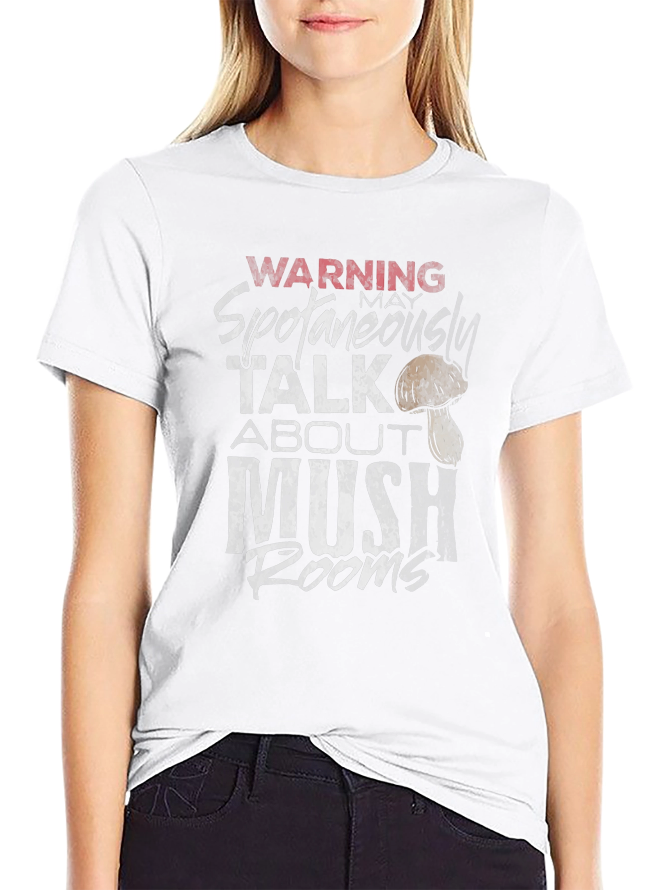 Warning Spontaneously Talk About Mushrooms Graphic Tee