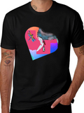 Dragonfly Angel Heart Graphic Black T-Shirt
