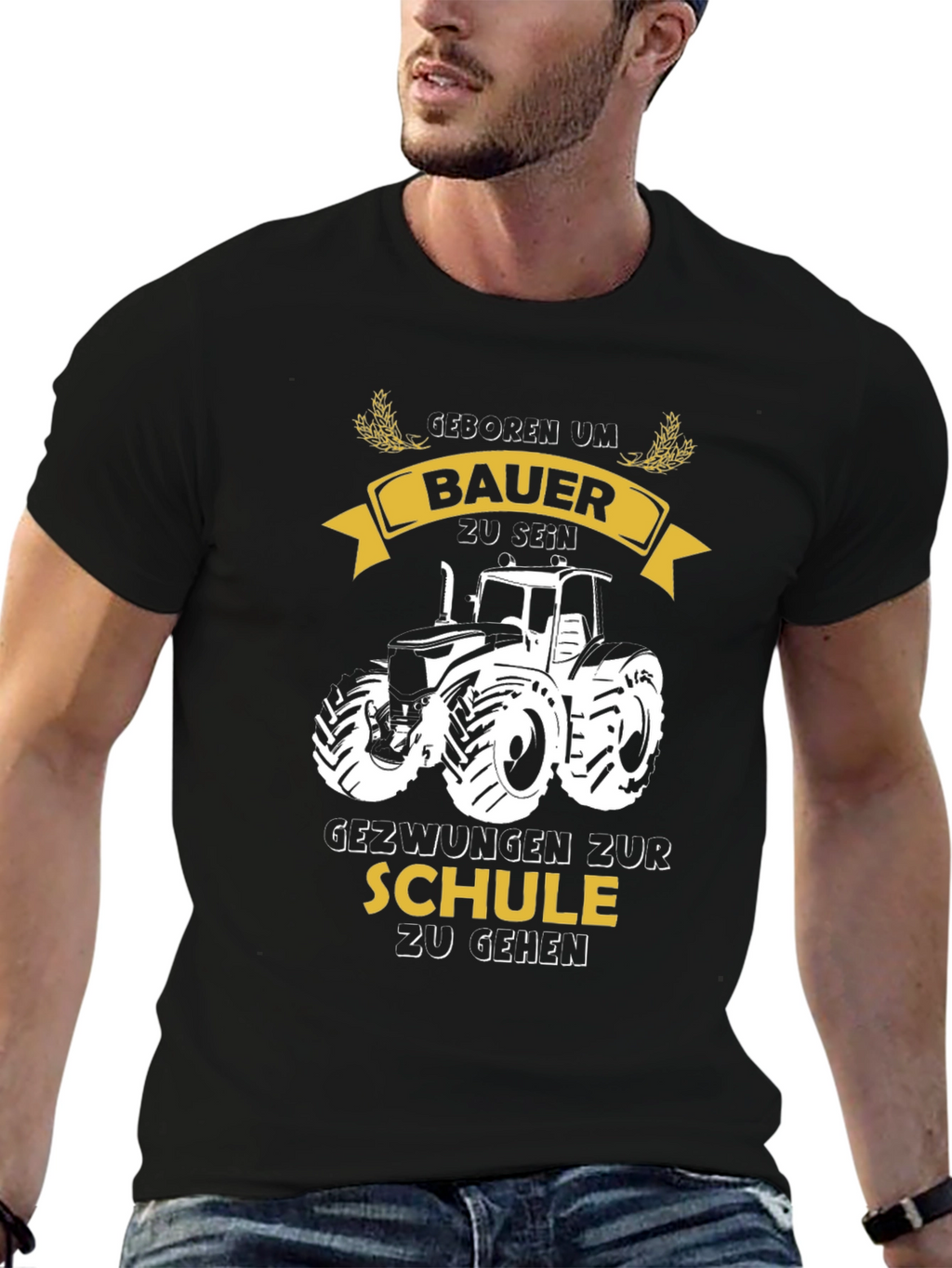 Farmer Born T-Shirt - Tractor Design