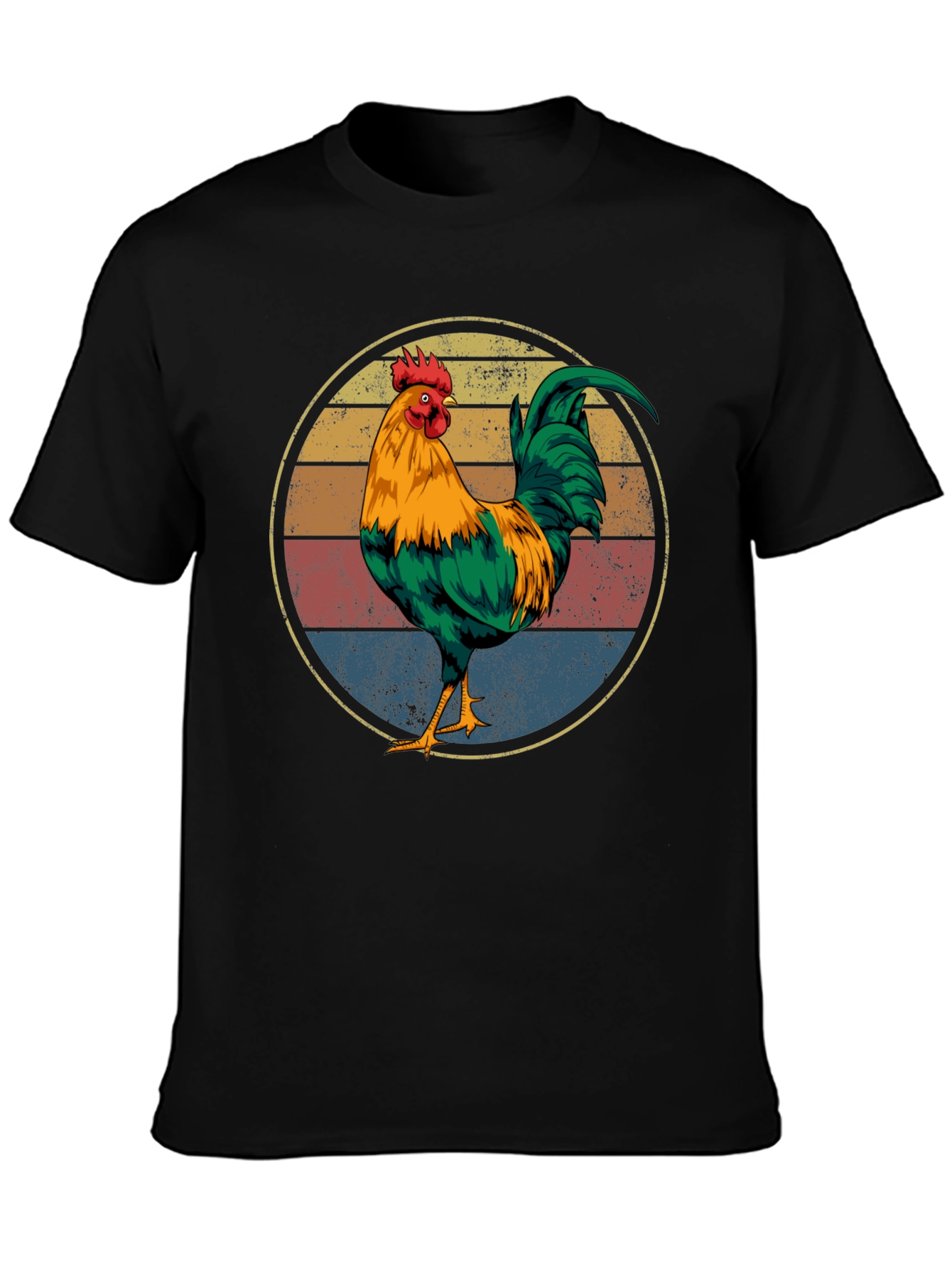 Retro Rooster Graphic Tee - Vintage Chicken Shirt