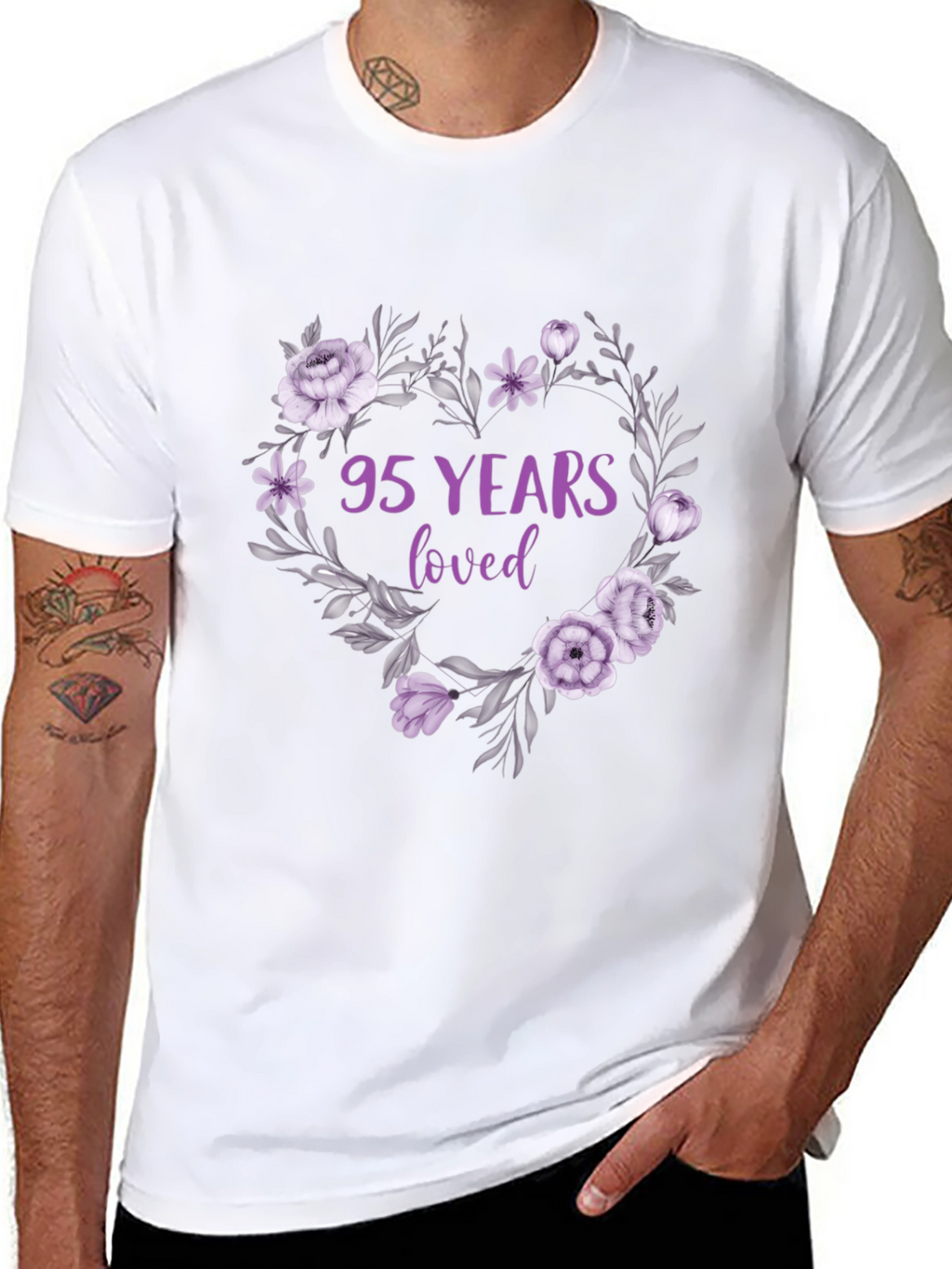 95 Years Loved Floral T-Shirt