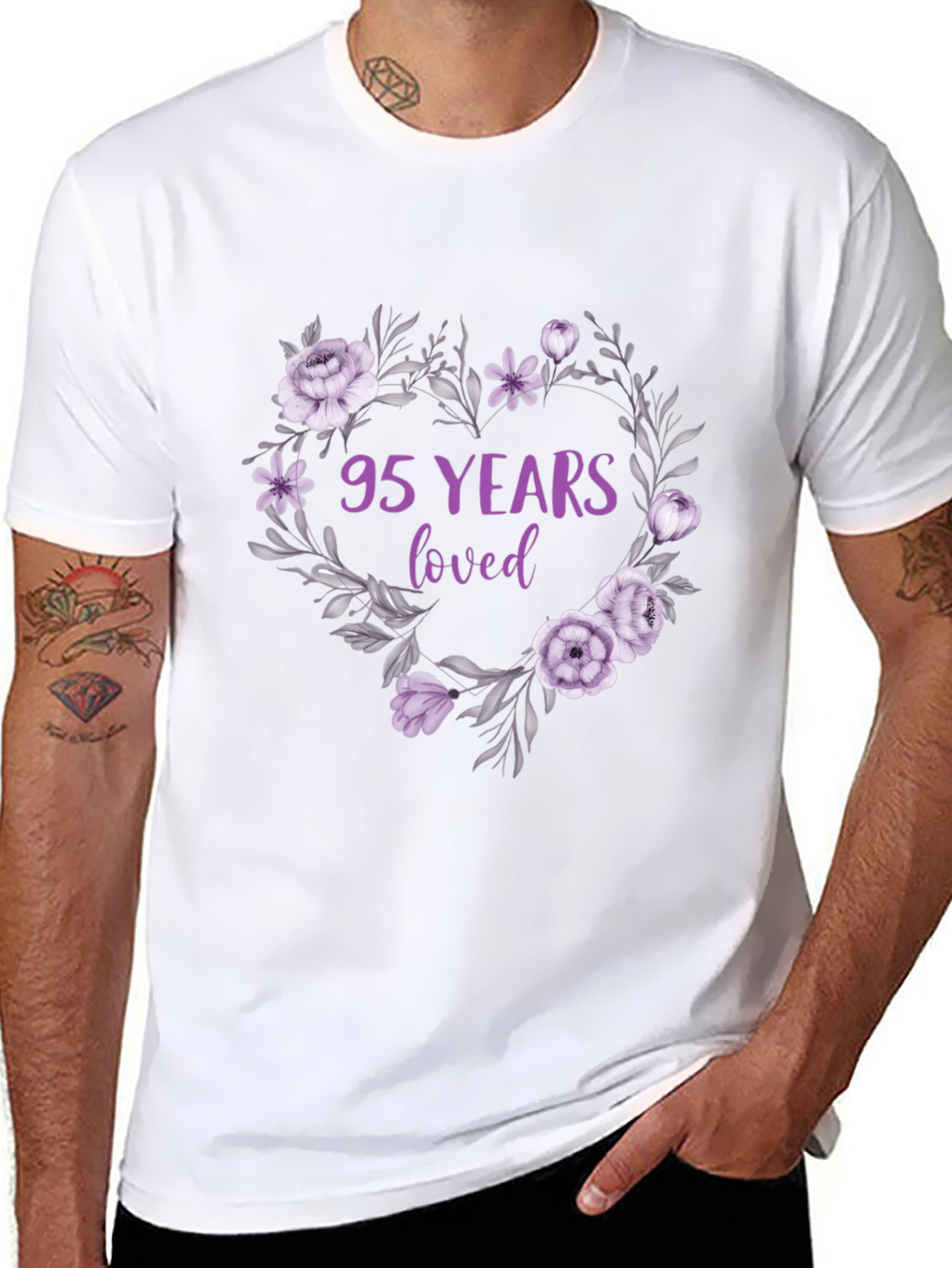 95 Years Loved Floral T-Shirt