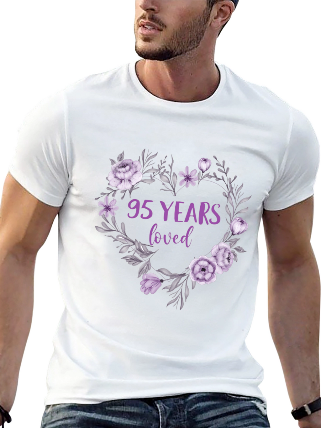 95 Years Loved Floral T-Shirt