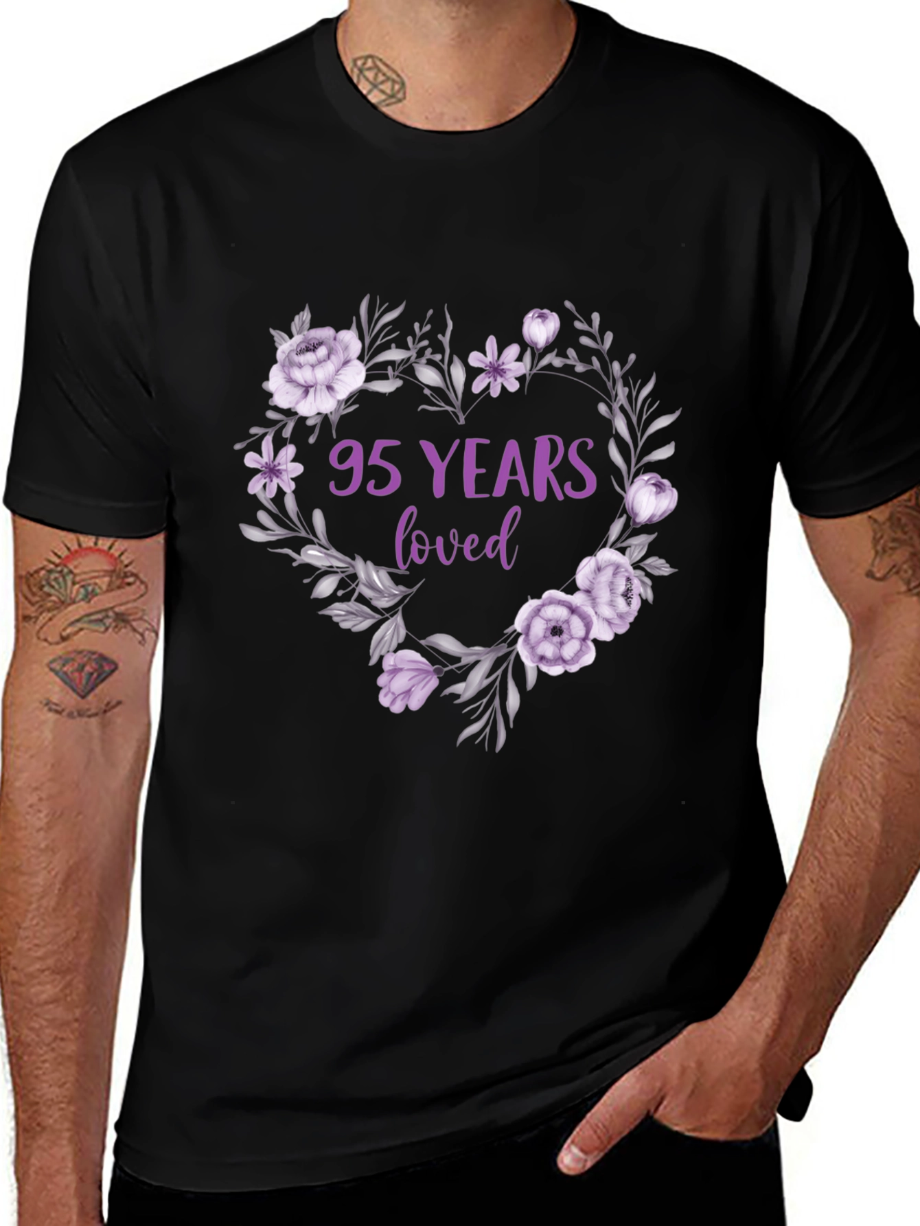 95 Years Loved Floral T-Shirt