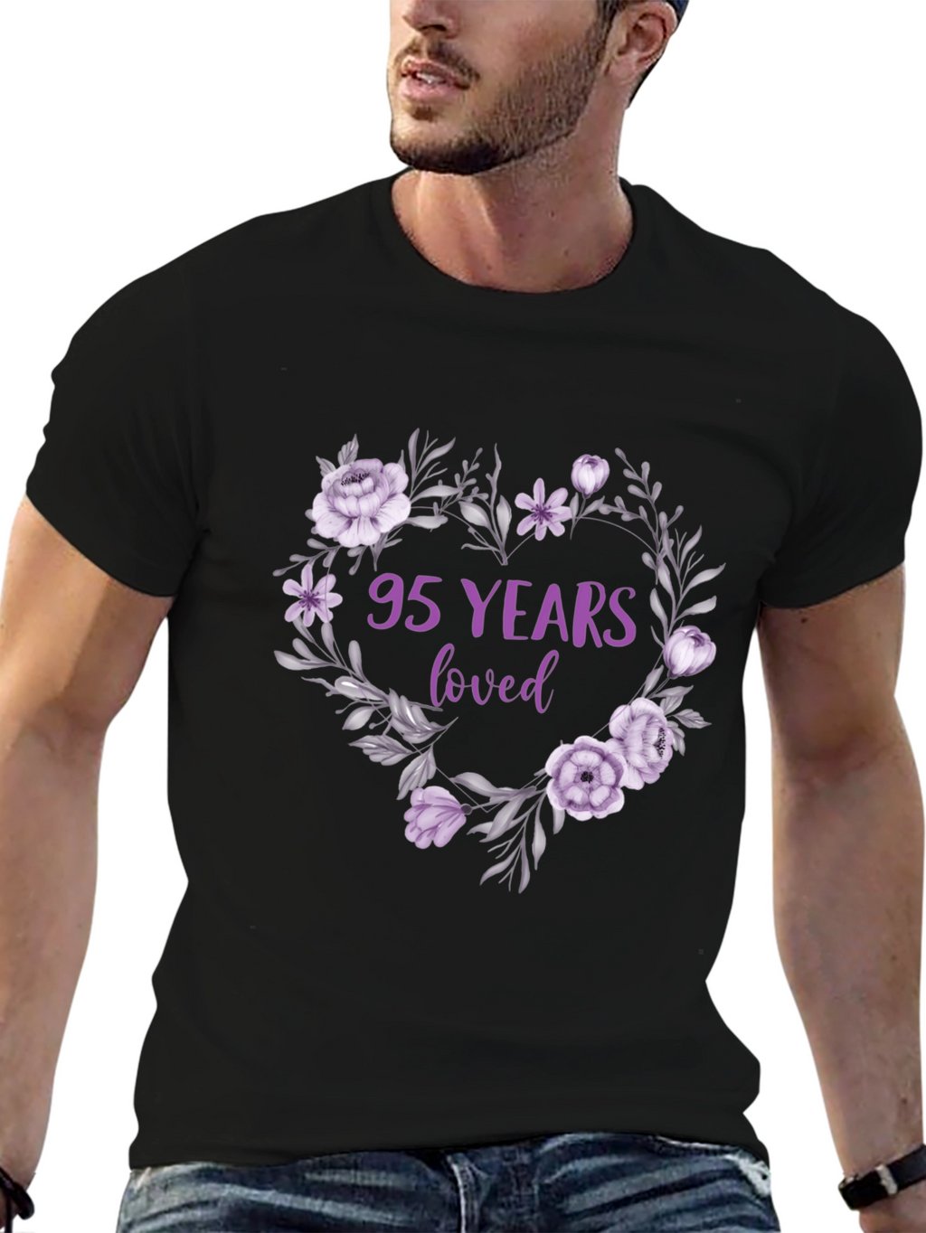 95 Years Loved Floral T-Shirt