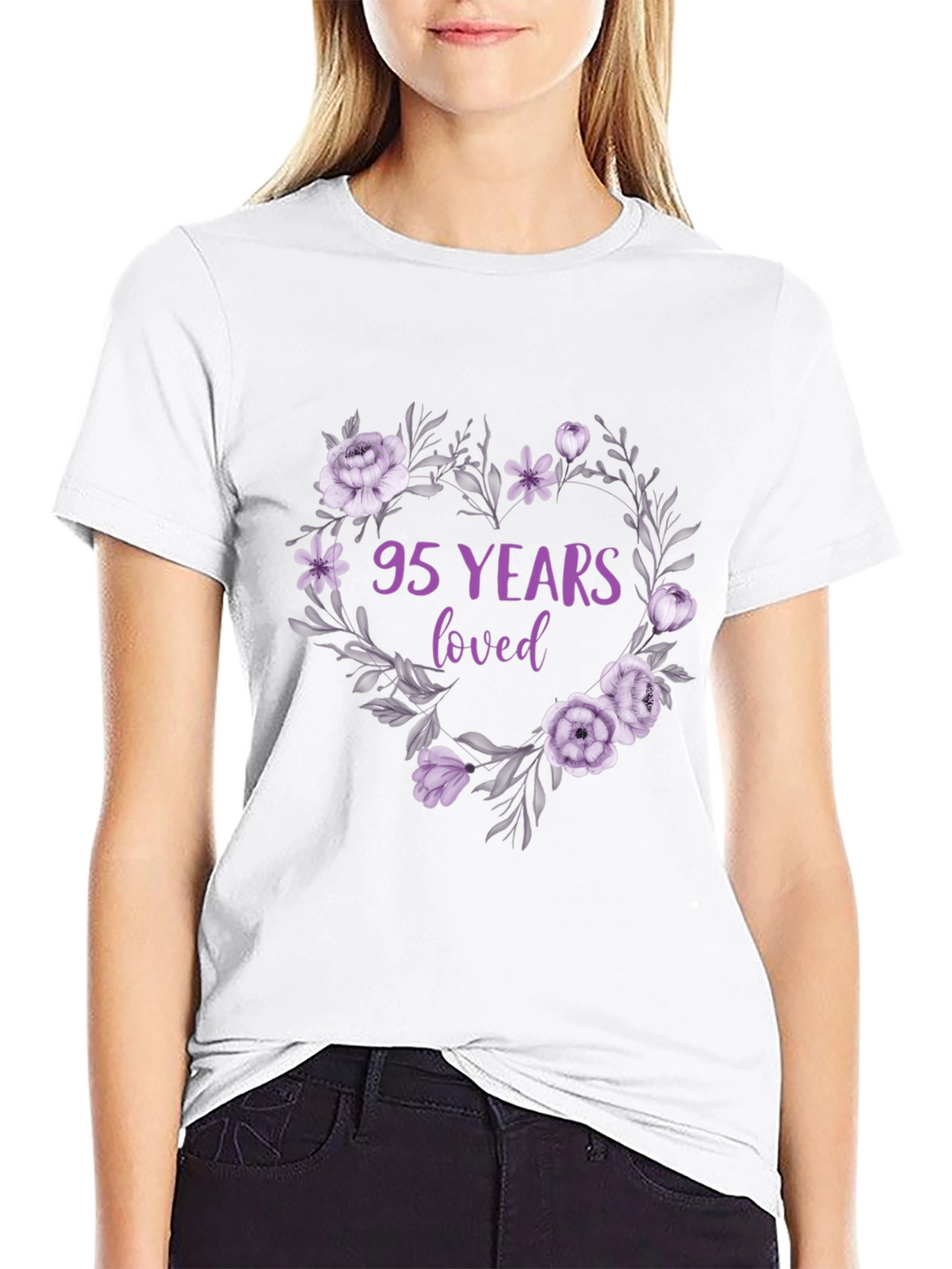 95 Years Loved Floral T-Shirt
