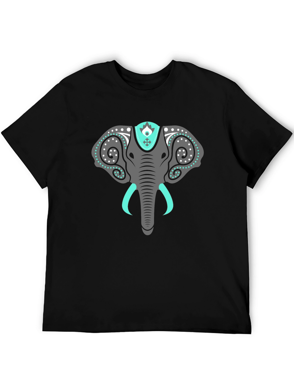 Elephant Graphic Tee - Stylish Mens Black T-Shirt