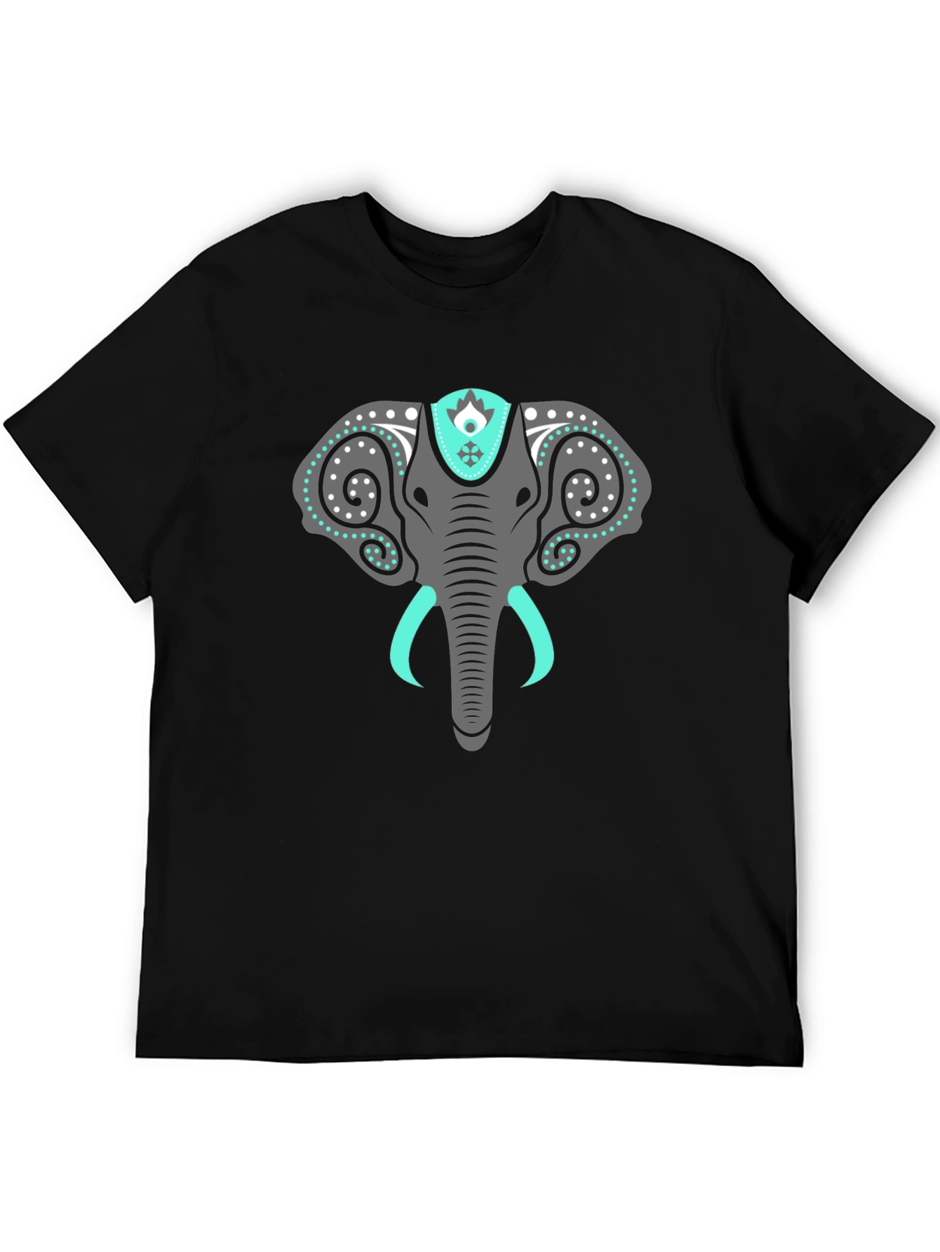 Elephant Graphic Tee - Stylish Mens Black T-Shirt