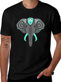 Elephant Graphic Tee - Stylish Mens Black T-Shirt