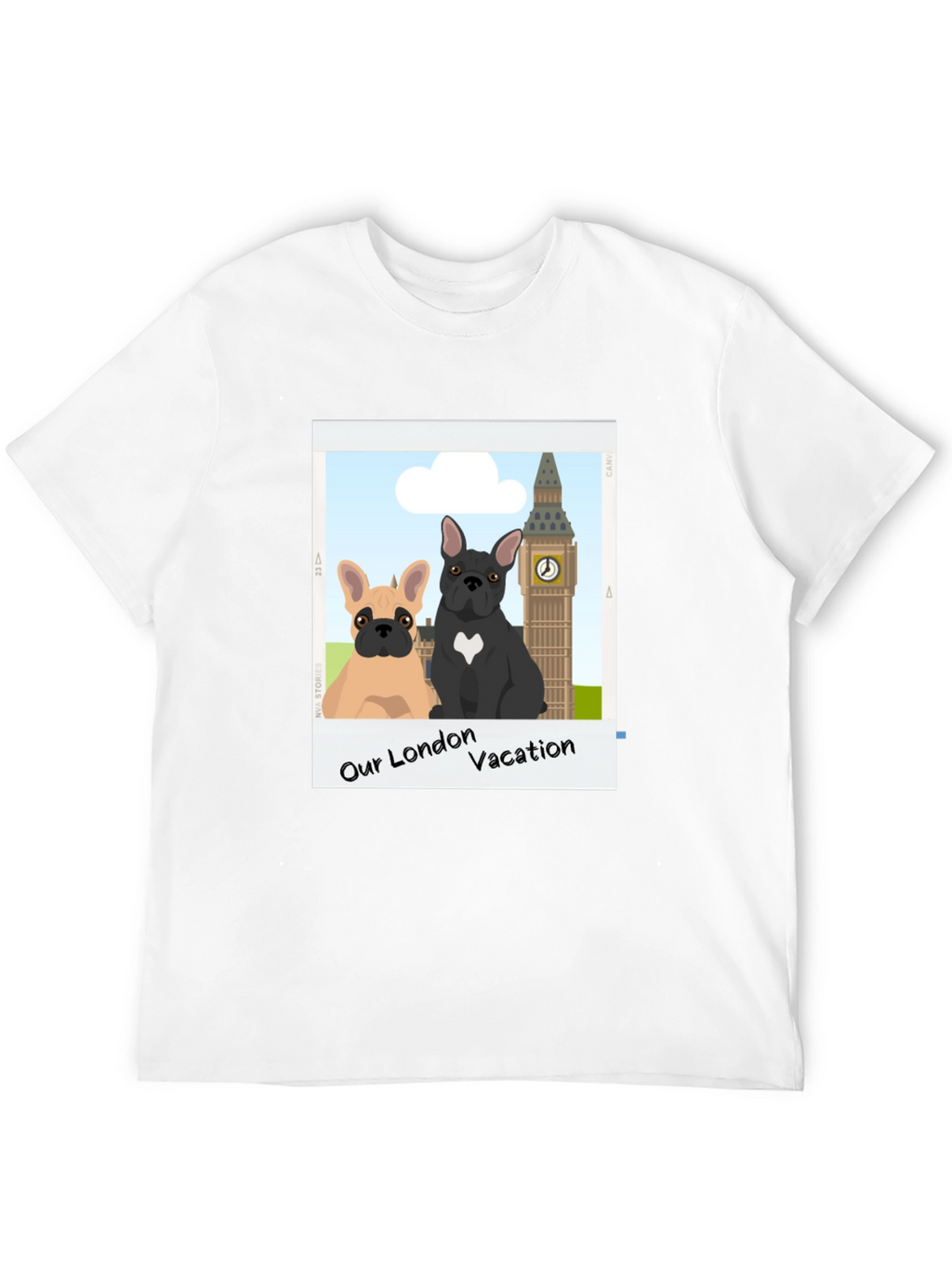 London Vacation Bulldog Graphic Tee - Black