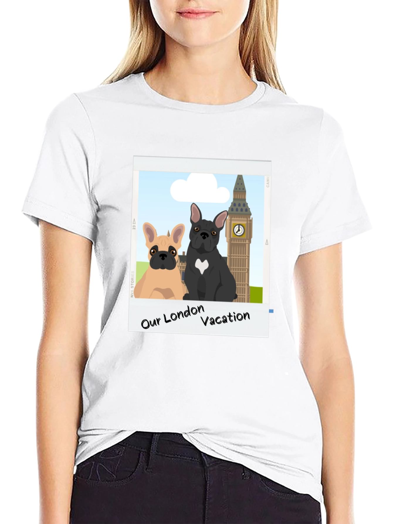 London Vacation Bulldog Graphic Tee - Black
