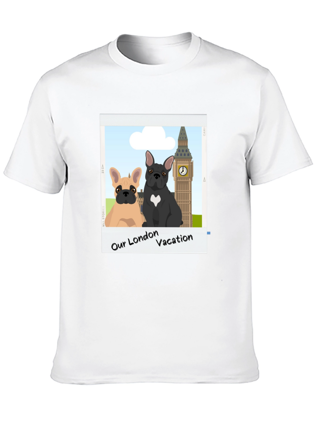 London Vacation Bulldog Graphic Tee - Black