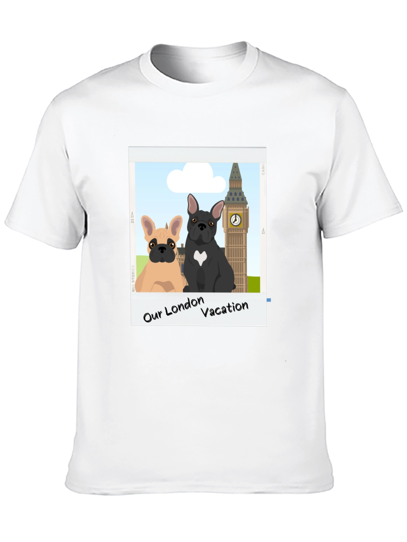 London Vacation Bulldog Graphic Tee - Black